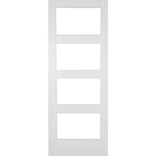 internal white shaker 4 light clear or frosted glass white primed composite door