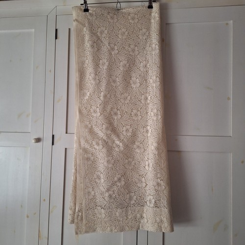 Vintage cream lace curtain - cream,