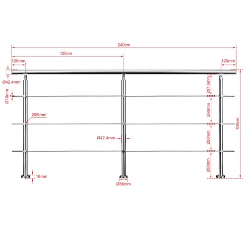 Stainless steel handrail - stainless,