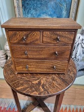Early 20th Century Tiger Oak Tabletop Chest Of Drawers, Apprentice Chest