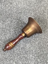 1950's Brass Hand Bell Wood