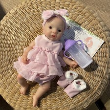 10" Open-Mouth Washable Silicone Reborn Baby Girl Doll – 3D Painted, Lifelike, P