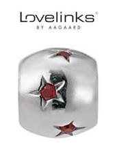 Genuine LOVELINKS 925 sterling silver SPARKLING STAR RED charm bracelet bead