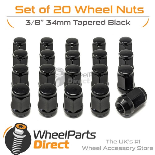 Black wheel nuts 8 - wheel, (20)