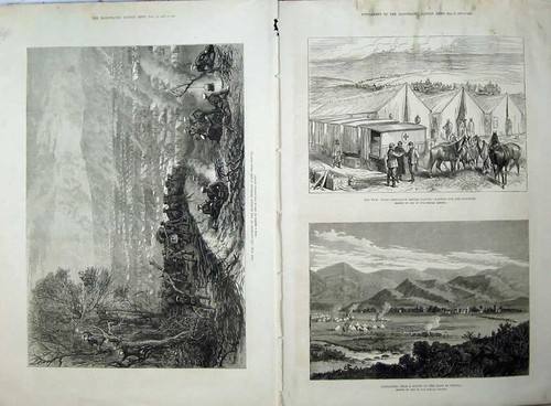 Old antique print war 1877 - old,