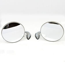 Pair of 1950s Style Classic Car Rear View Mirrors - 112mm head diameter, chrome