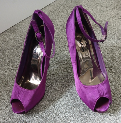 Ladies heeled shoes purple - heeled,