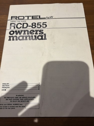Rotel rcd 855 - rotel, player