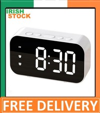Digital Alarm Clock White LED Snooze Temp Voice Control Travel Desk Clock - IR