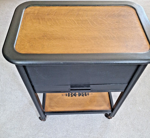 Vintage oak refurbished sewing - refurbished,