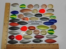 1/2lb 40+ LARGE Custom Spinner Blades - Colorado Willow French Silver Gold NEW