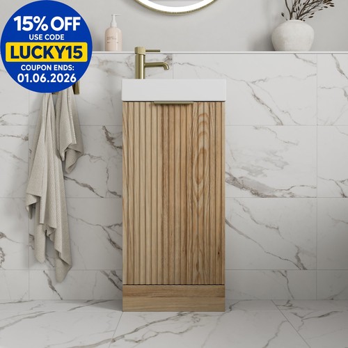 Fluted 400mm bathroom vanity - 400mm,
