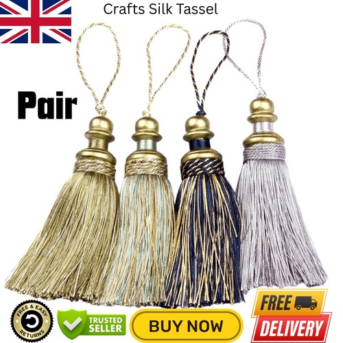 Pair silk tassels fringe - pair,