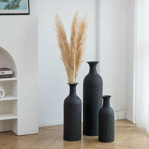 Metal tall floor - metal, vase: