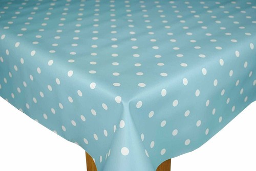 Duck egg blue white polka - duck,