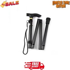 Lightweight Easy Folding Aluminium Walking Stick Cane, Height Adjustable