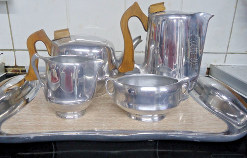 Vintage picquot ware tea set - vintage, +