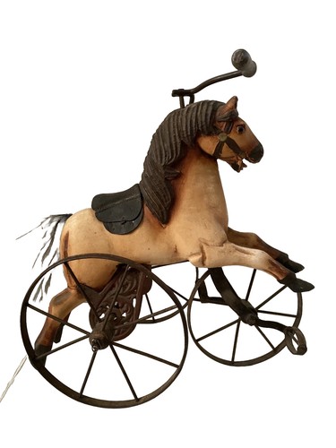 Vintage wooden horse tricycle - vintage,