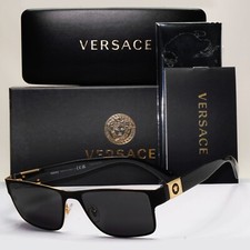 Versace Sunglasses Black Square Gold Medusa MOD VE 1274 1436 55mm