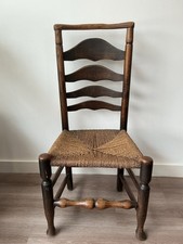Antique Ladderback Rush Seated