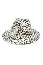 Black Leopard Print Fedora Hat