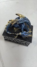 Blue safehold dragon trinket box Nemesis Now storage gift