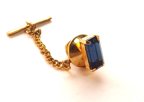 Vintage tie pin tack - tack, gold