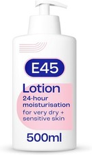 E45 Moisturising Lotion 500 ml for Dry & Sensitive Skin - Long-Lasting Hydration
