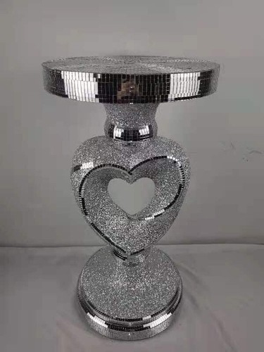 Silver mosaic heart - mosaic, side