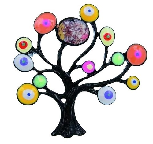 Enamel brooch tree - enamel, life
