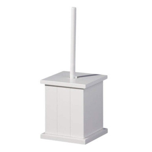 White wooden toilet brush - white,