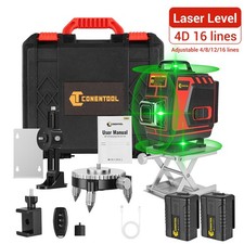 4D 16 Line Laser Level Cross Line Laser Spirit Level with Two 3.6Ah 2*Batteries