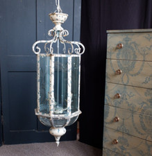 New CREAM & Teal Blue Shabby Chic French Rustic Ceiling Light LANTERN Chandelier