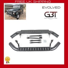 FOR LAND ROVER DEFENDER 90 ALL BLACK SIDE STEPS RUNNING BOARDS 1989-03 UK STOCK