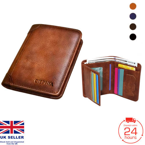 Mens genuine leather rfid - mens,