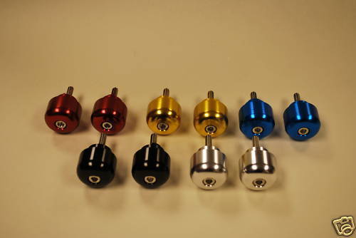 Black anodised handlebar ends - black,