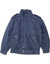 VINTAGE Mens Military Jacket IT 54 2XL Blue IY15