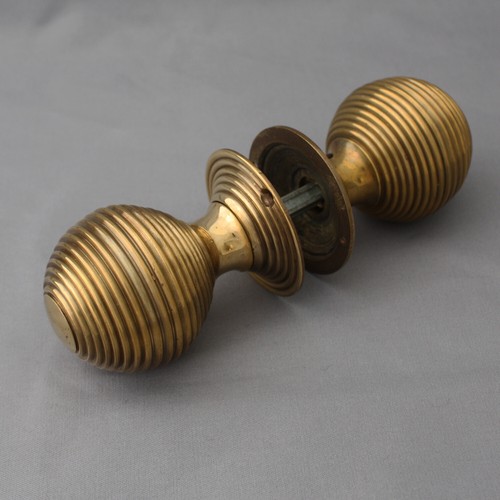 Large brass beehive door knobs - large,