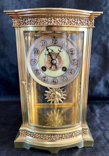 Antique french clock crystal - french,