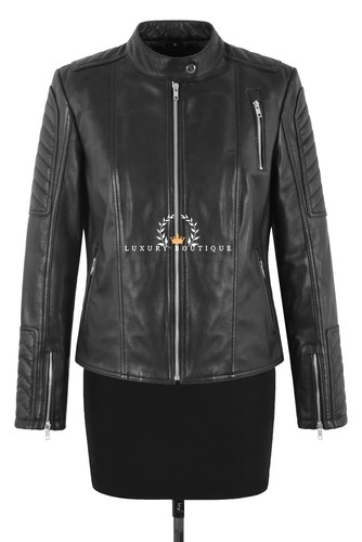 Ladies black classic biker - ladies,