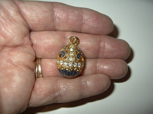 Vtg signed faberge egg - signed, f.e.
