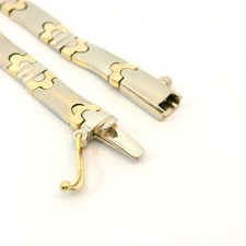 Ladies chain, gold chain, two-tone, yellow gold 585 14 KT