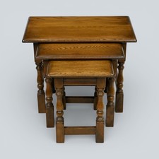 Old Charm Oak Nest of 3 Tables