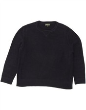 ORVIS Mens Crew Neck Jumper Sweater Large Navy Blue Cotton DX44