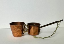 X2 Vintage Miniature Copper Pans