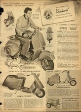 1953 PAPER AD Cruisaire Allstate 4.5 HP Motor Scooter 3HP 4HP Sidecar
