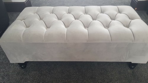 Plush soft velvet footstool - plush,