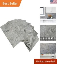 Versatile Textured Slate Peel and Stick Tiles for Kitchen & Bathroom - 100 Count