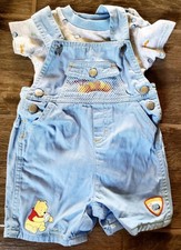 Winnie The Pooh Disney 2 Pc Overall Bug/ Insect Outfit 3/6 Months