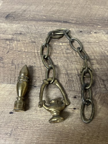Antique brass finial chain - antique,